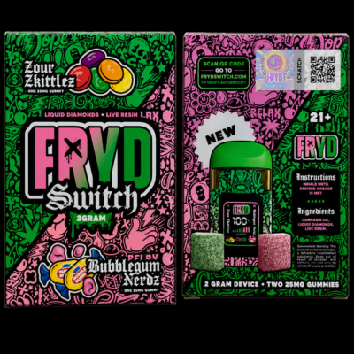 FRYD SWITCH 2G DISPOSABLE GUMMIES ZOUR ZKITTLEZ x BUBBLEGUM NERDZ